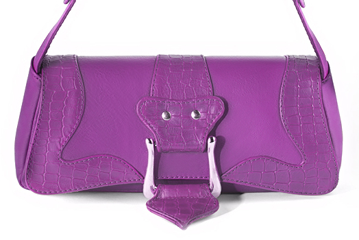 Mauve purple women's dress belt, matching pumps and bags. Made to measure. Rear view - Florence KOOIJMAN